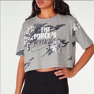 Nike Floral Crop Tee Shirt - The Force is Female M